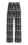 Oscar De La Renta Wool-blend Cropped Pants In Multi