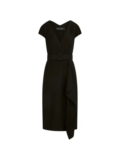 Oscar De La Renta Wool-blend Pencil Dress In Black