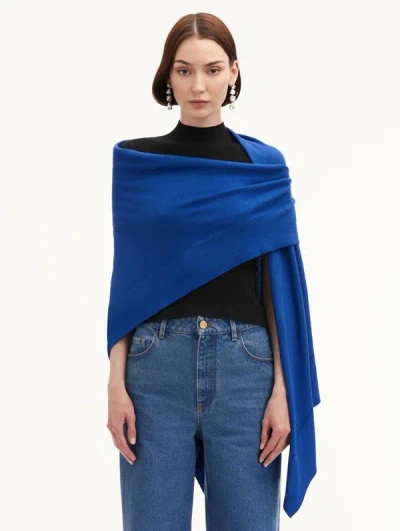 Oscar De La Renta Wool-blend Shawl In Blue