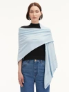 Oscar De La Renta Wool-blend Shawl In Light Blue