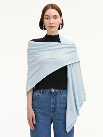 Oscar De La Renta Wool-blend Shawl In Blue