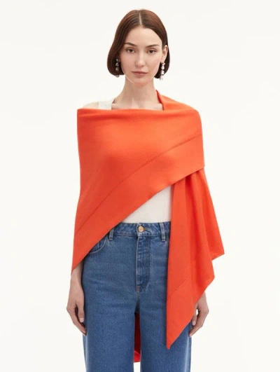 Oscar De La Renta Wool-blend Shawl In Orange