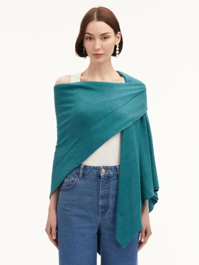 Oscar De La Renta Wool-blend Shawl In Green