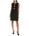 Oscar De La Renta Wool-blend Shift Dress In Black