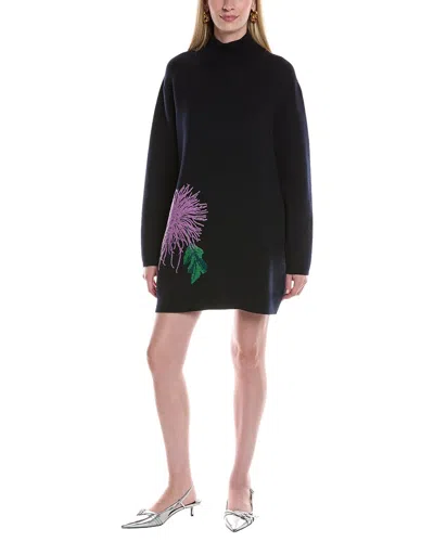 Oscar De La Renta Wool-blend Sweaterdress In Black