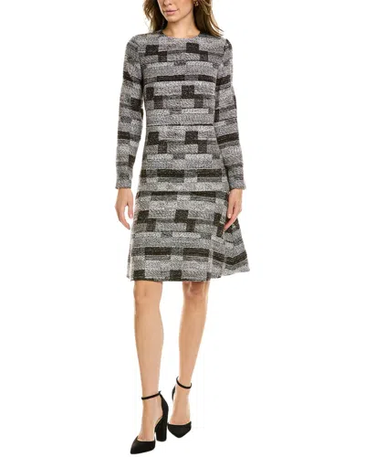 Oscar De La Renta Wool-blend Tweed Shift Dress In Grey