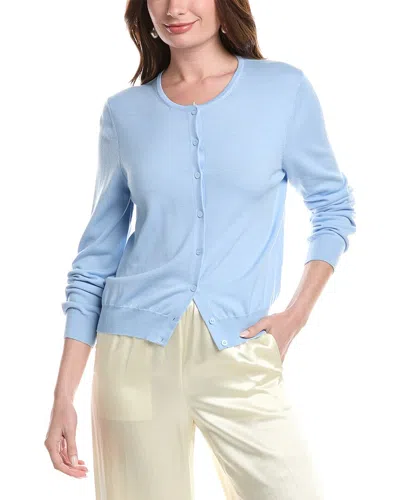 Oscar De La Renta Wool Cardigan In Blue