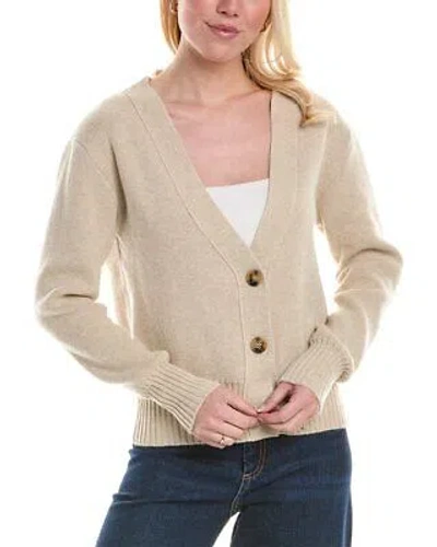 Pre-owned Oscar De La Renta Wool Cardigan Women's In Beige