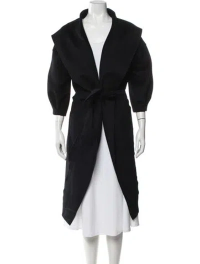 Pre-owned Oscar De La Renta Wool Coat In Black
