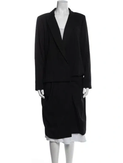 Pre-owned Oscar De La Renta Wool Coat In Black