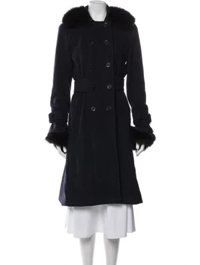Pre-owned Oscar De La Renta Wool Coat In Blue