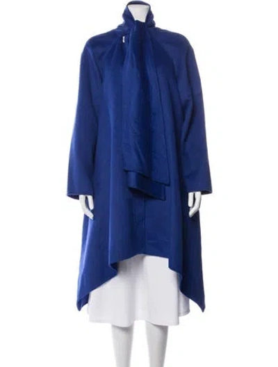 Pre-owned Oscar De La Renta Wool Coat In Blue