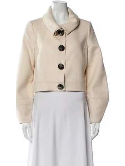 Pre-owned Oscar De La Renta Wool Coat In Neutral