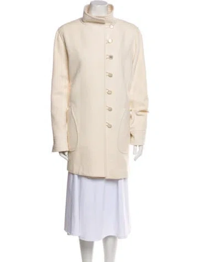 Pre-owned Oscar De La Renta Wool Coat In Neutral
