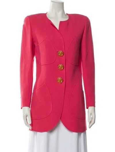 Pre-owned Oscar De La Renta Wool Coat In Pink