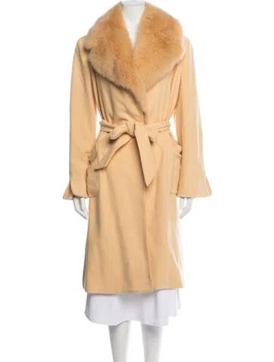 Pre-owned Oscar De La Renta Wool Coat In Yellow