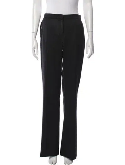 Pre-owned Oscar De La Renta Wool Flared Pants W/ Tags In Black