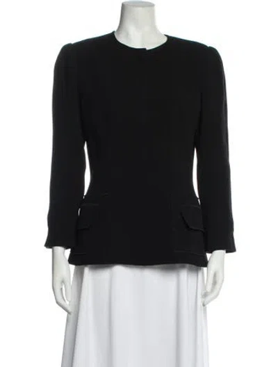 Pre-owned Oscar De La Renta Wool Jacket In Black