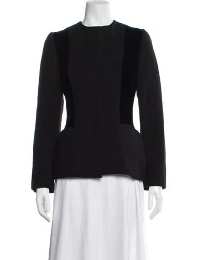 Pre-owned Oscar De La Renta Wool Jacket In Black