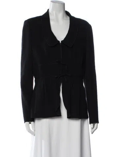 Pre-owned Oscar De La Renta Wool Jacket In Black