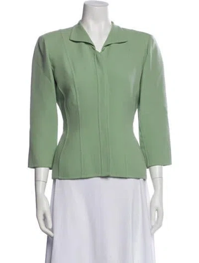 Pre-owned Oscar De La Renta Wool Jacket In Green