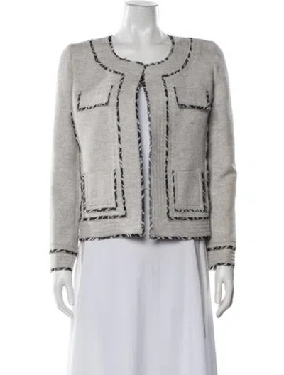 Pre-owned Oscar De La Renta Wool Jacket In Grey