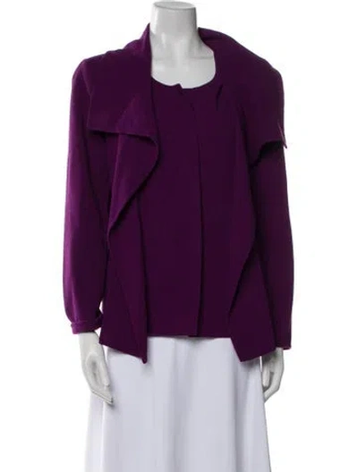 Pre-owned Oscar De La Renta Wool Jacket In Purple