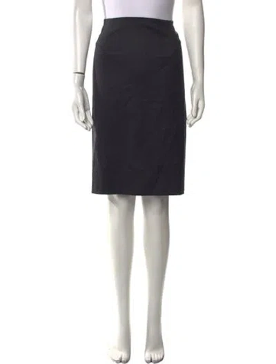 Pre-owned Oscar De La Renta Wool Knee-length Skirt In Black