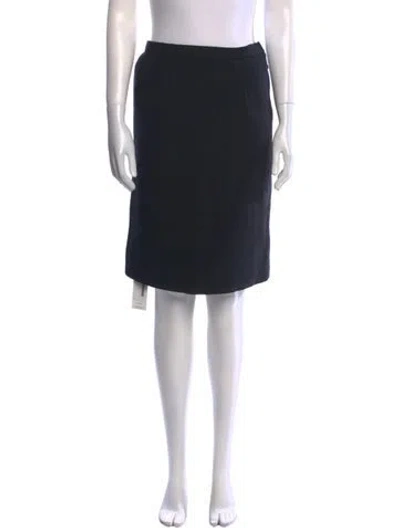 Pre-owned Oscar De La Renta Wool Knee-length Skirt In Black