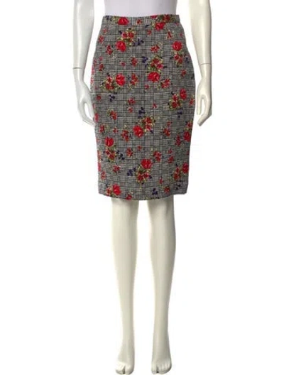 Pre-owned Oscar De La Renta Wool Knee-length Skirt In Black
