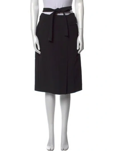 Pre-owned Oscar De La Renta Wool Knee-length Skirt In Black