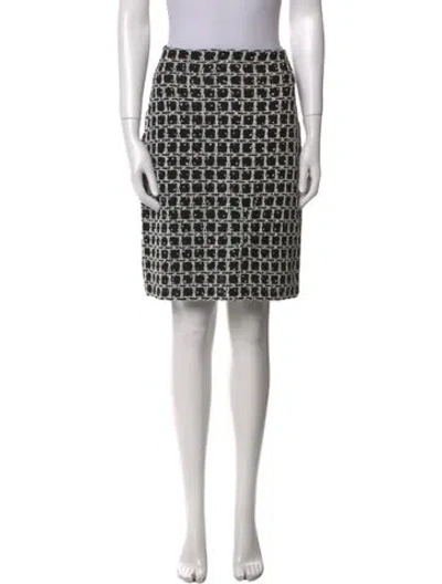 Pre-owned Oscar De La Renta Wool Knee-length Skirt In Black