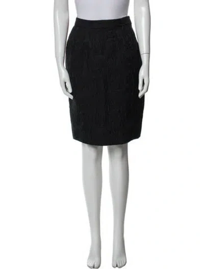Pre-owned Oscar De La Renta Wool Knee-length Skirt In Black