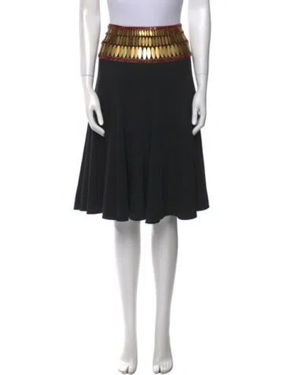 Pre-owned Oscar De La Renta Wool Knee-length Skirt In Black