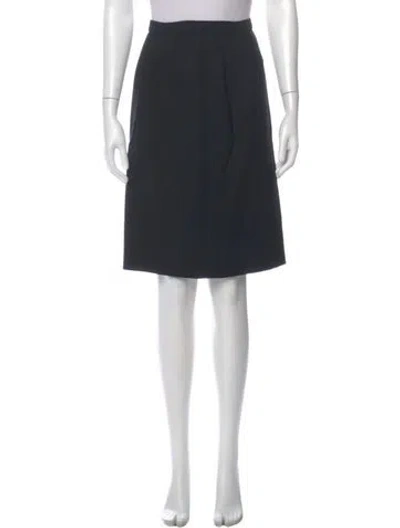 Pre-owned Oscar De La Renta Wool Knee-length Skirt In Black