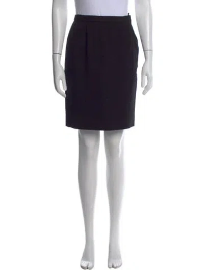 Pre-owned Oscar De La Renta Wool Knee-length Skirt In Black