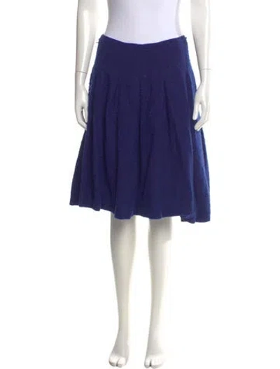 Pre-owned Oscar De La Renta Wool Knee-length Skirt In Blue