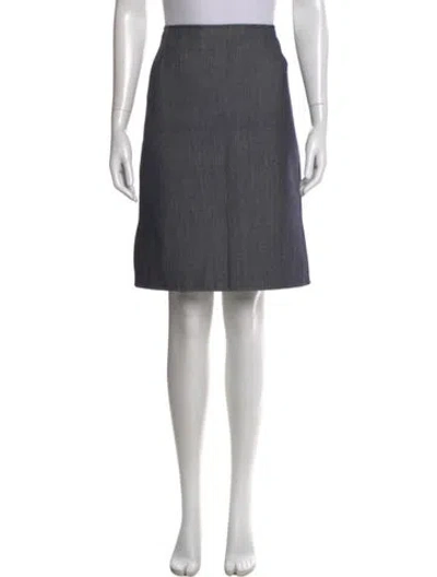 Pre-owned Oscar De La Renta Wool Knee-length Skirt In Blue