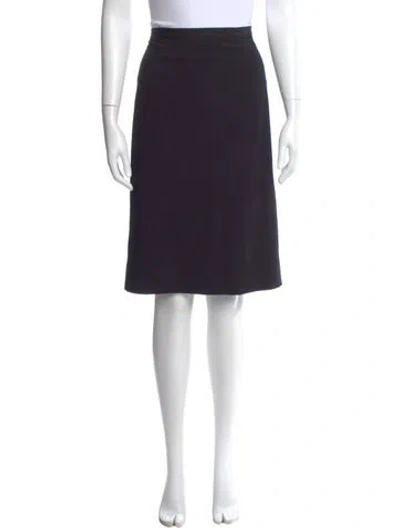Pre-owned Oscar De La Renta Wool Knee-length Skirt In Blue