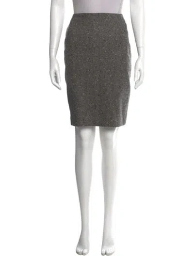Pre-owned Oscar De La Renta Wool Knee-length Skirt In Gray