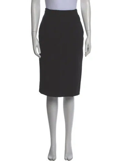 Pre-owned Oscar De La Renta Wool Knee-length Skirt In Gray