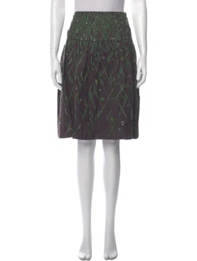 Pre-owned Oscar De La Renta Wool Knee-length Skirt In Multi