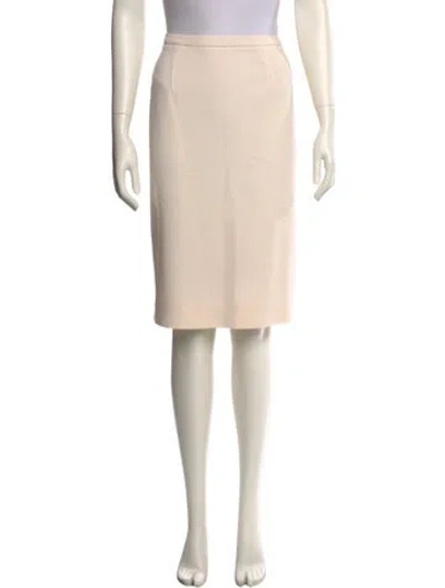 Pre-owned Oscar De La Renta Wool Knee-length Skirt In Neutral