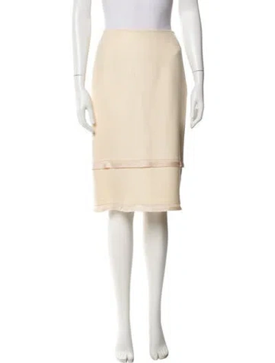 Pre-owned Oscar De La Renta Wool Knee-length Skirt In Neutral
