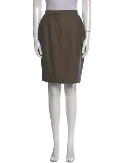 Pre-owned Oscar De La Renta Wool Knee-length Skirt In Neutral