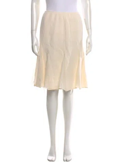 Pre-owned Oscar De La Renta Wool Knee-length Skirt In Neutral