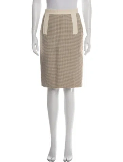Pre-owned Oscar De La Renta Wool Knee-length Skirt In Neutrals