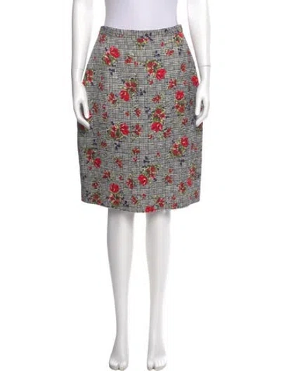 Pre-owned Oscar De La Renta Wool Knee-length Skirt In White
