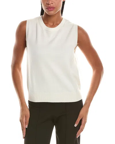 Oscar De La Renta Wool Knit Tank Top In White