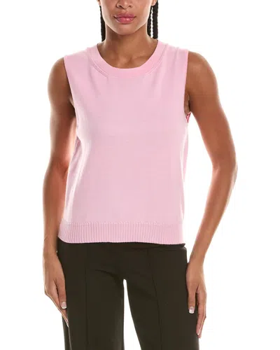 Oscar De La Renta Wool Knit Tank Top In Pink